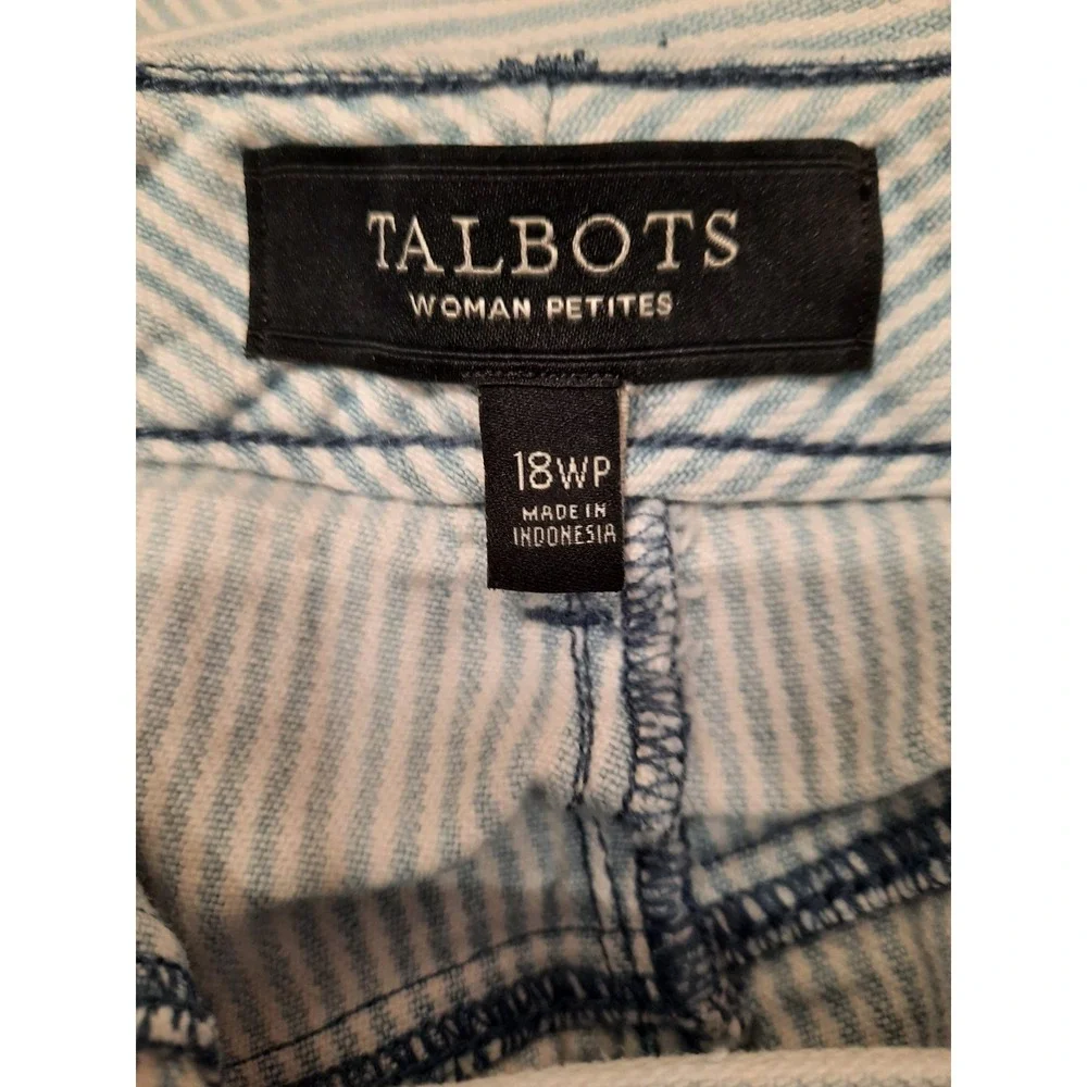 Talbots Womens Jeans Size 18 WP Blue White Stripe Pre-owned - Picture 2 of 7